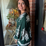 Genevieve Two Tone Print Top