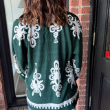Genevieve Two Tone Print Top