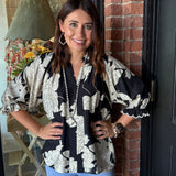 Katherine Peony Print Top