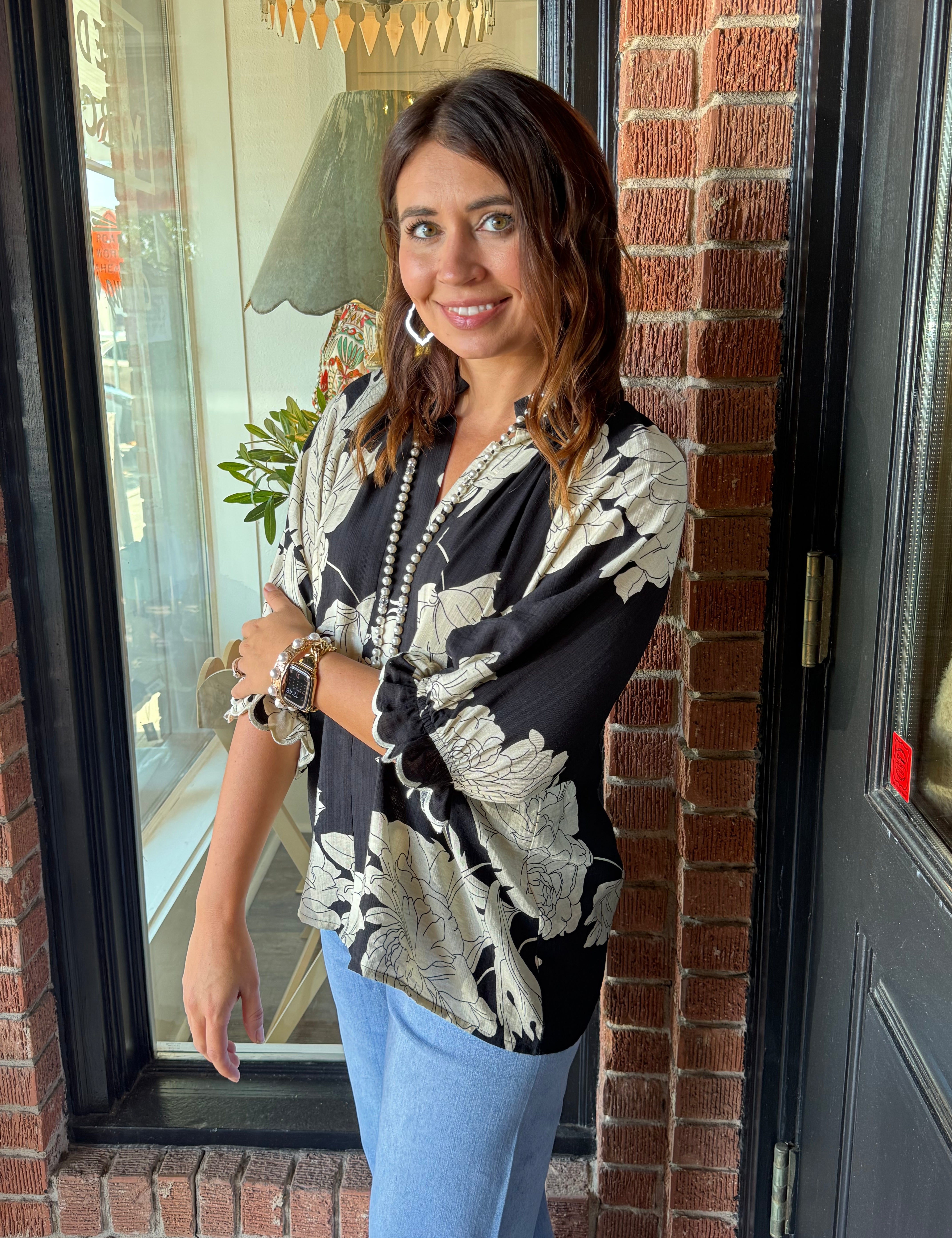 Katherine Peony Print Top