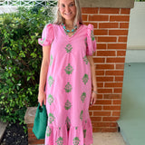 Hana Botanical Print Midi Dress