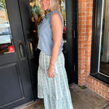 Trina Denim Ruffle Top