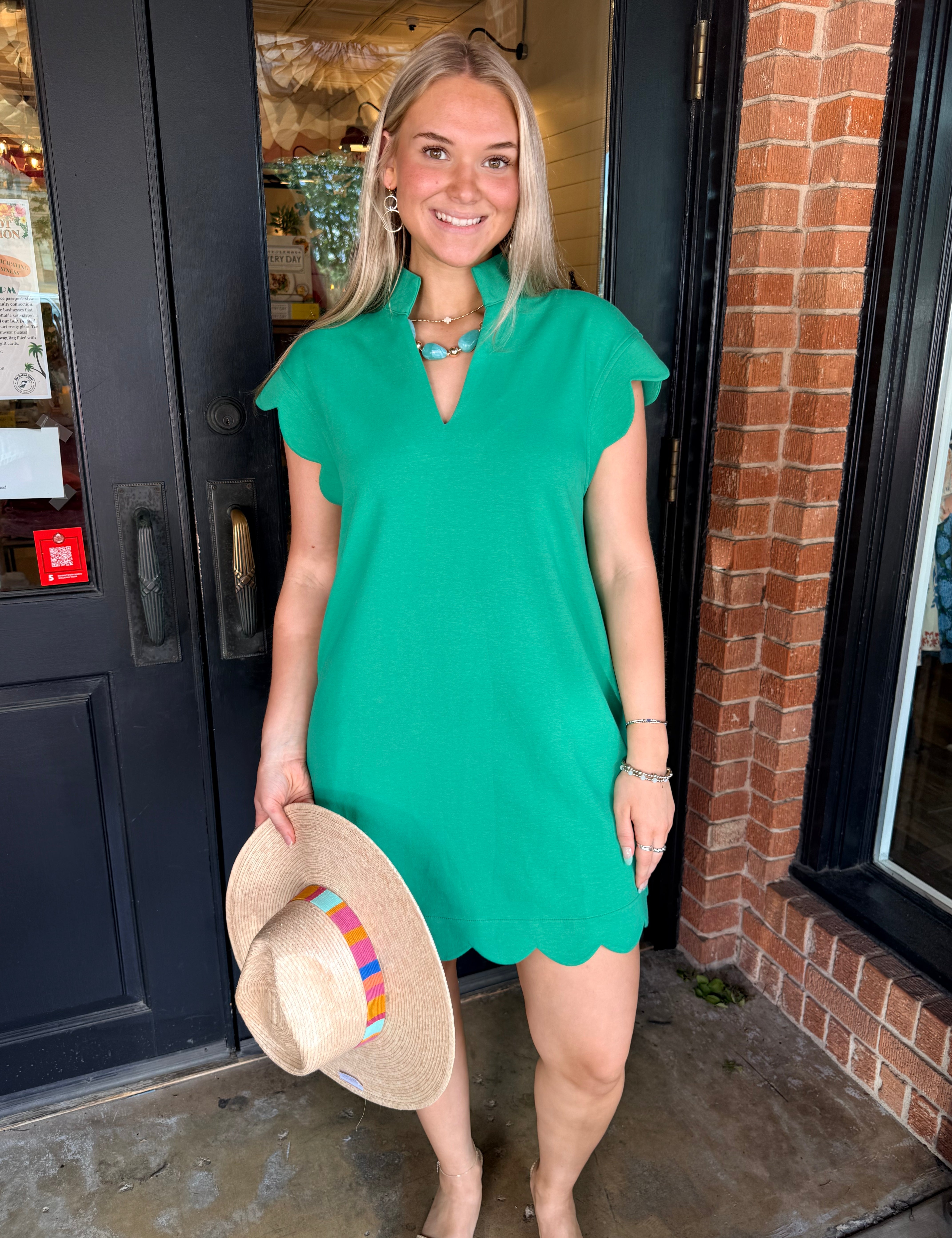 Sophia Scalloped Jersey Dress