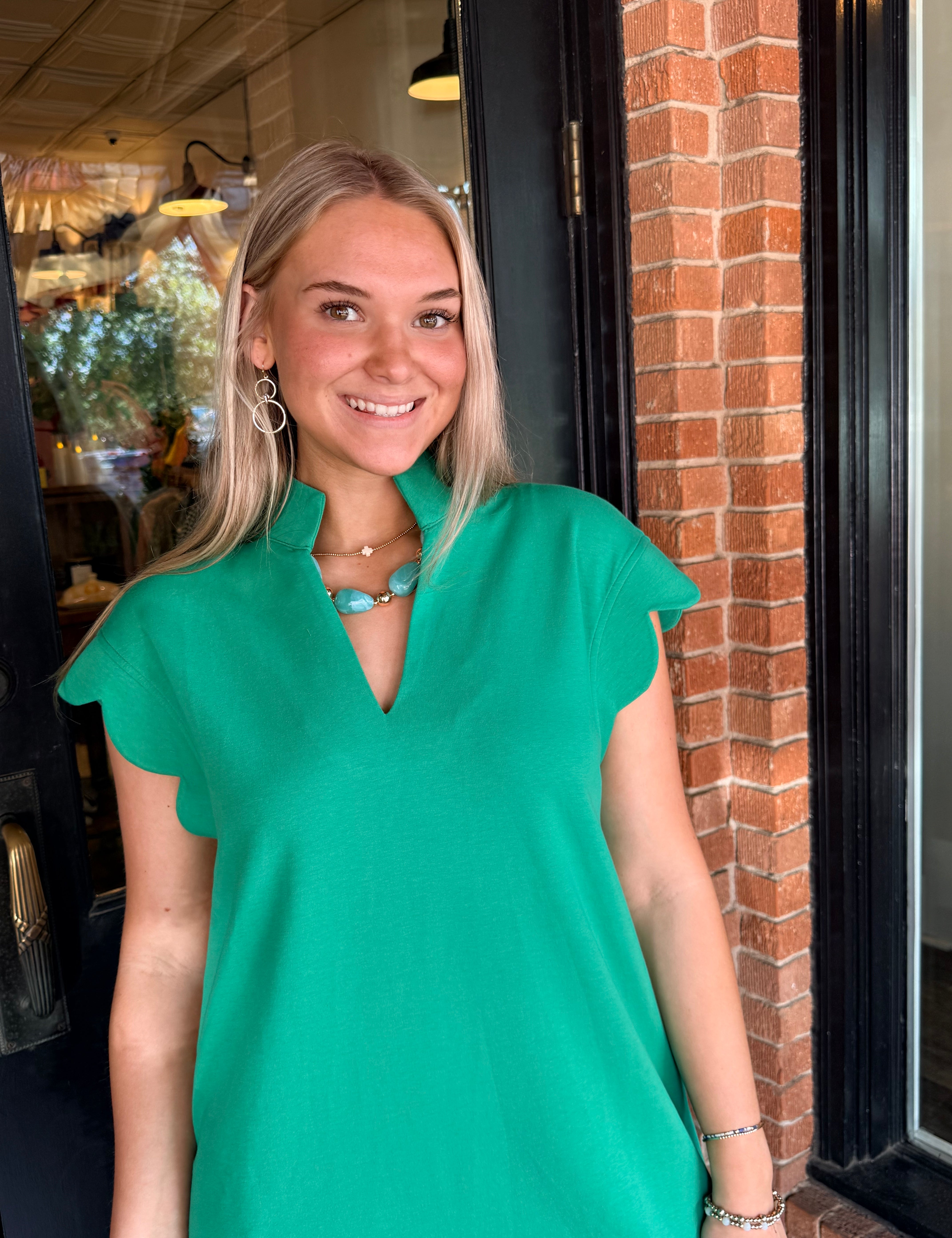 Sophia Scalloped Jersey Dress