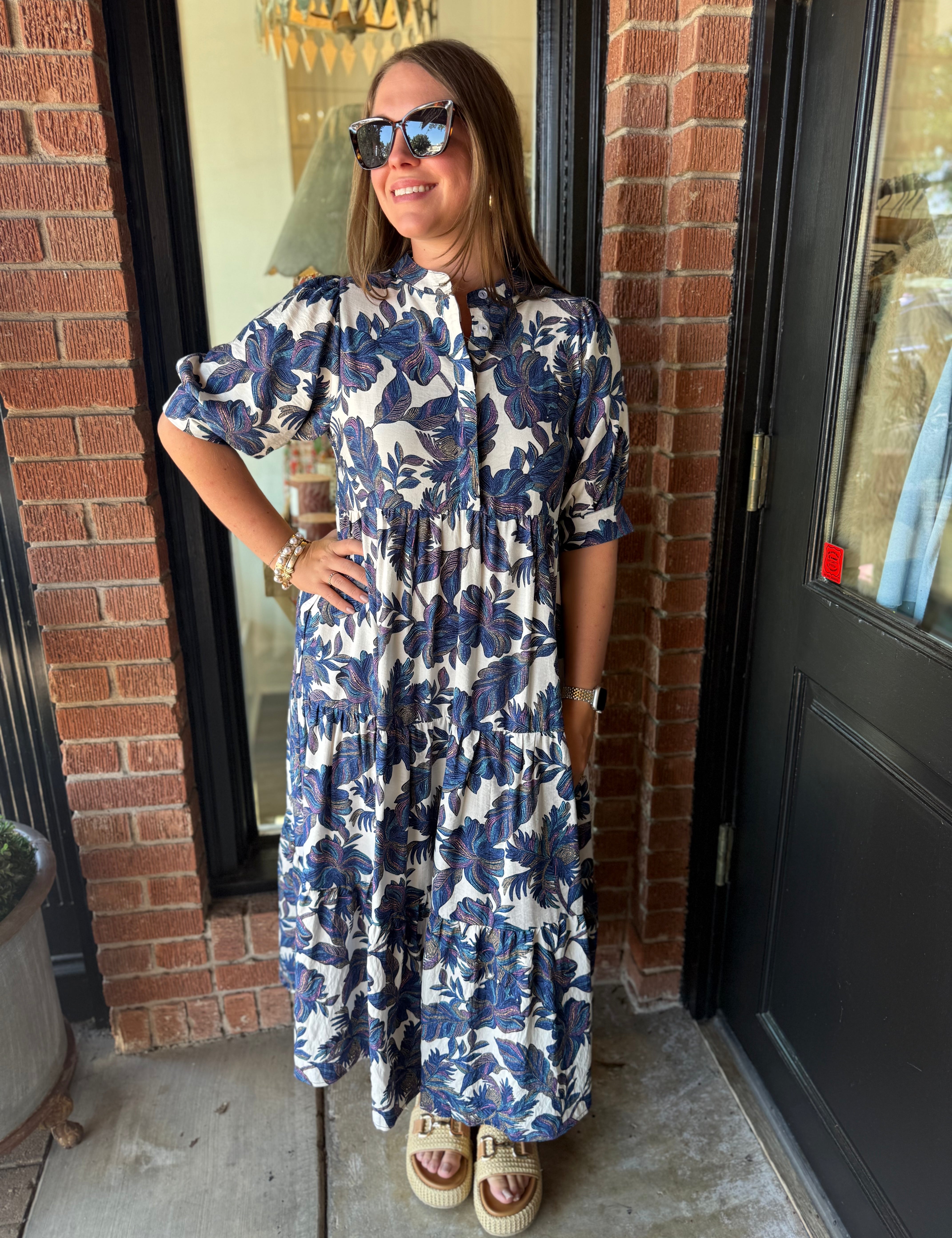 Josie Boho Leaf Print Dress