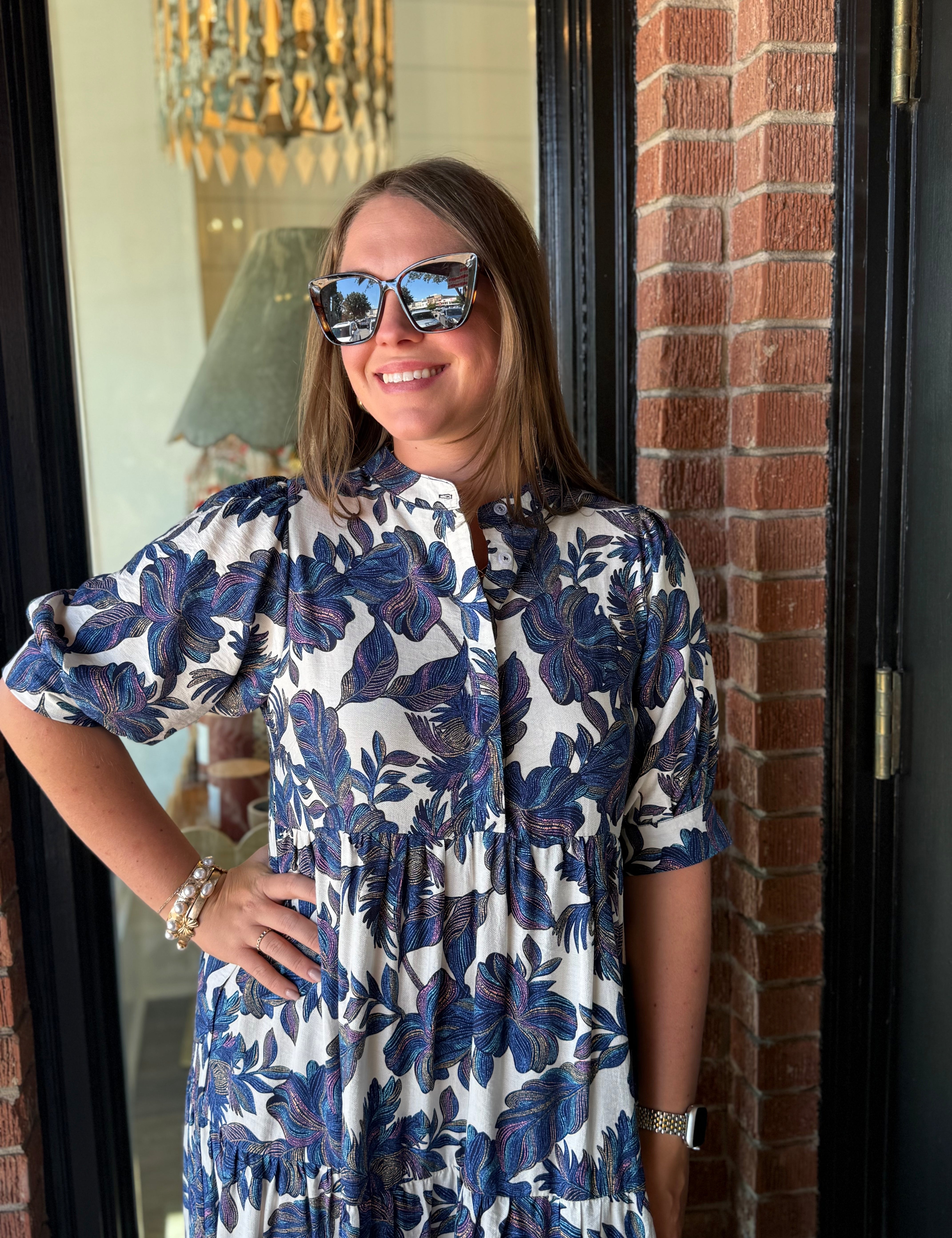 Josie Boho Leaf Print Dress