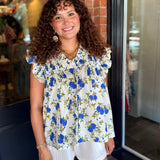 Angie Floral Button Top