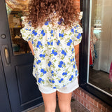 Angie Floral Button Top