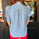 Julia Polka Dot Puff Sleeve Top