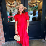 Greer Eyelet Collared Midi Dress