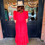 Greer Eyelet Collared Midi Dress
