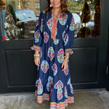 Grace Border Print Midi Dress