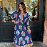 Grace Border Print Midi Dress