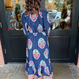 Grace Border Print Midi Dress