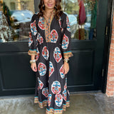 Grace Border Print Midi Dress