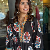 Grace Border Print Midi Dress