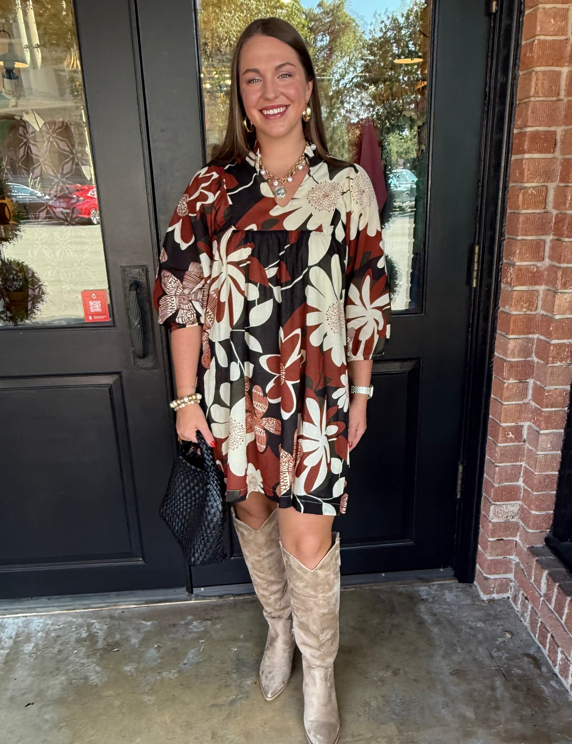 Henley Floral Print Dress