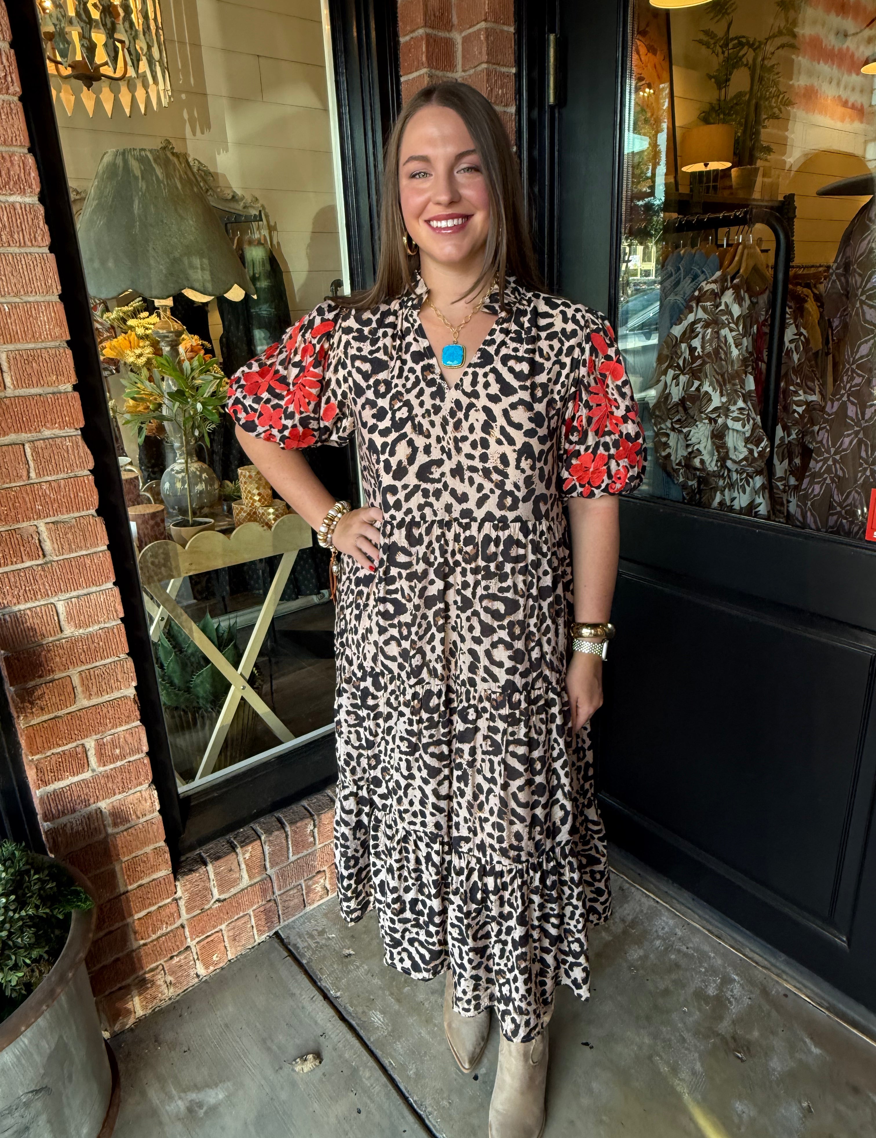 Nellie Cheetah Midi Dress