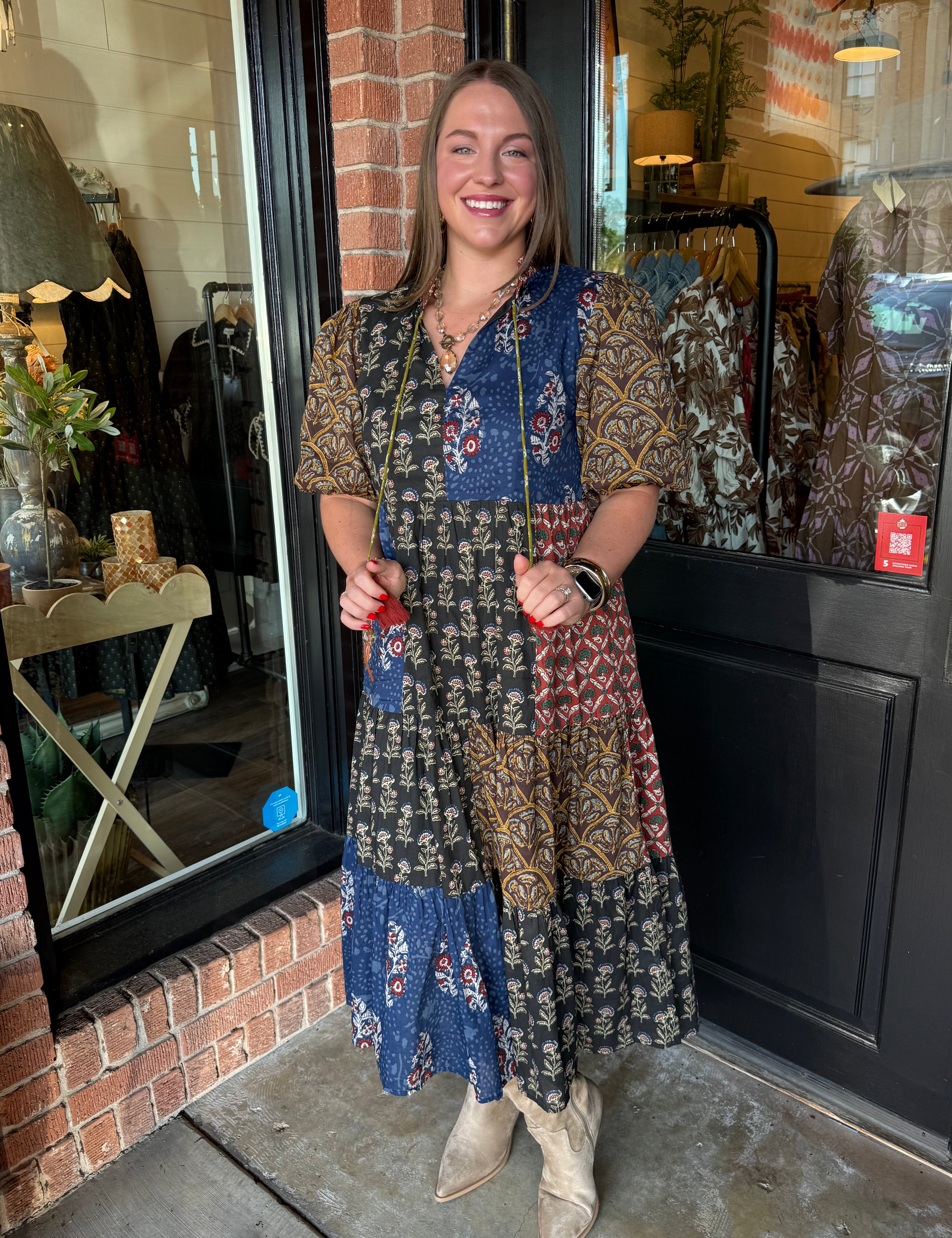 Cady Puff Sleeve Tiered Dress
