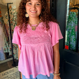 Deirdre Embroidered Lace Top