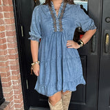 Ellie Washed Denim Mini Dress