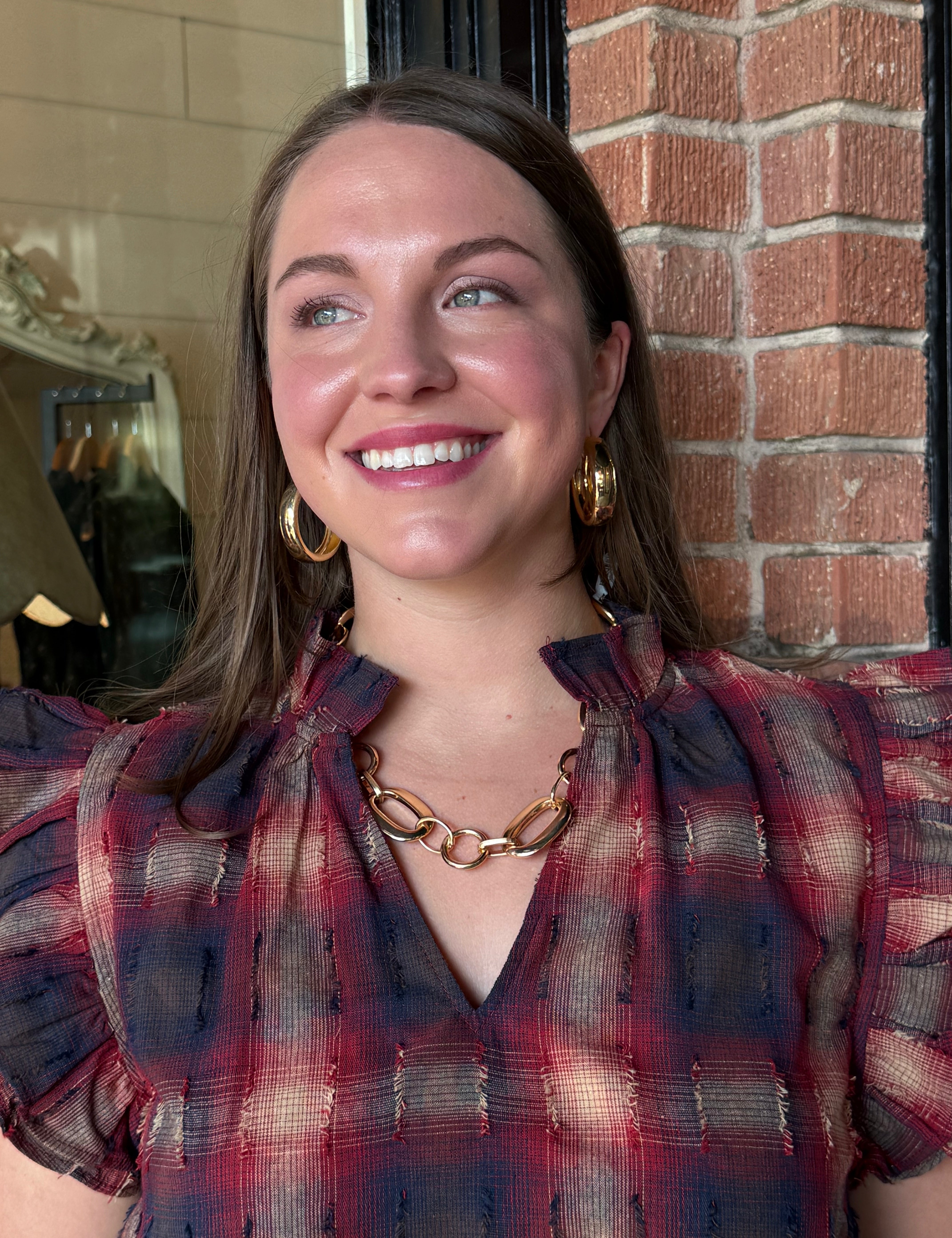 Oakley Plaid Top