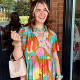 Nisha Tropical Print Midi Dress