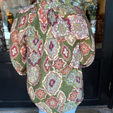 Brielle Boho Print Button Up Top