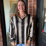 Hadley Striped Satin Top