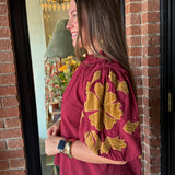 Kathy Embroidered Sleeve Top
