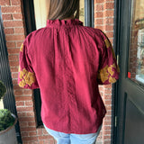 Kathy Embroidered Sleeve Top