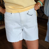 Dorian White Denim Shorts