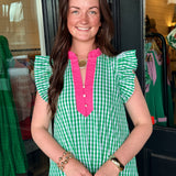 Maggie Gingham Midi Dress