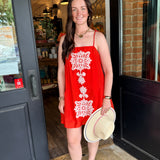 Eleanor Embroidered Mini Dress