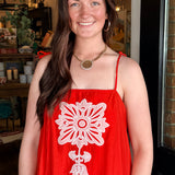 Eleanor Embroidered Mini Dress