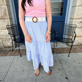 Becca Striped Tiered Skirt