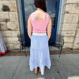 Becca Striped Tiered Skirt
