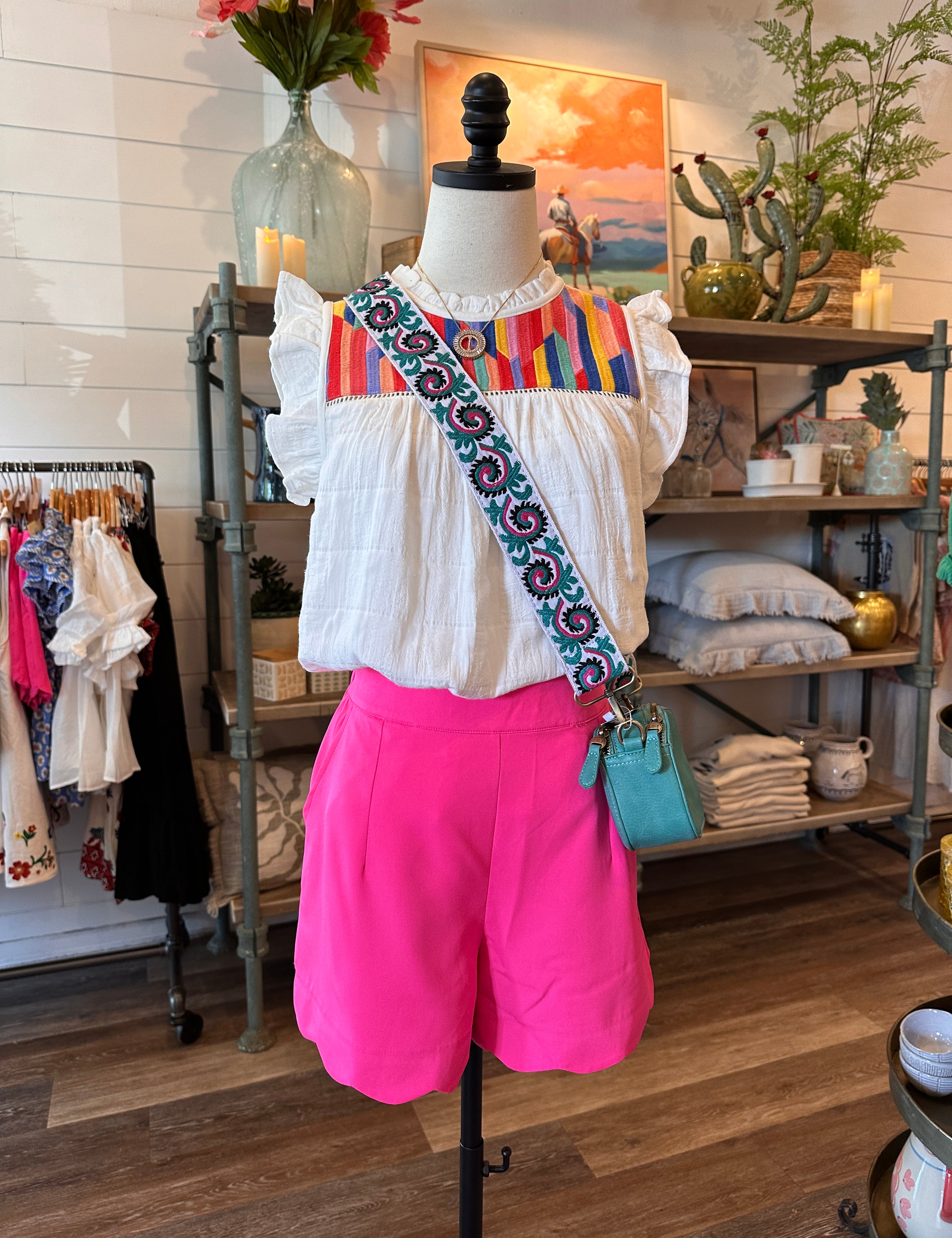 Liliana Multi-Color Embroidered Knit Top