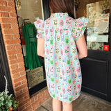 Stella Floral Stamp Mini Dress