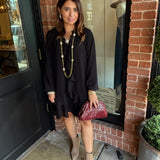 Bryndle Long Sleeve Flutter Dress