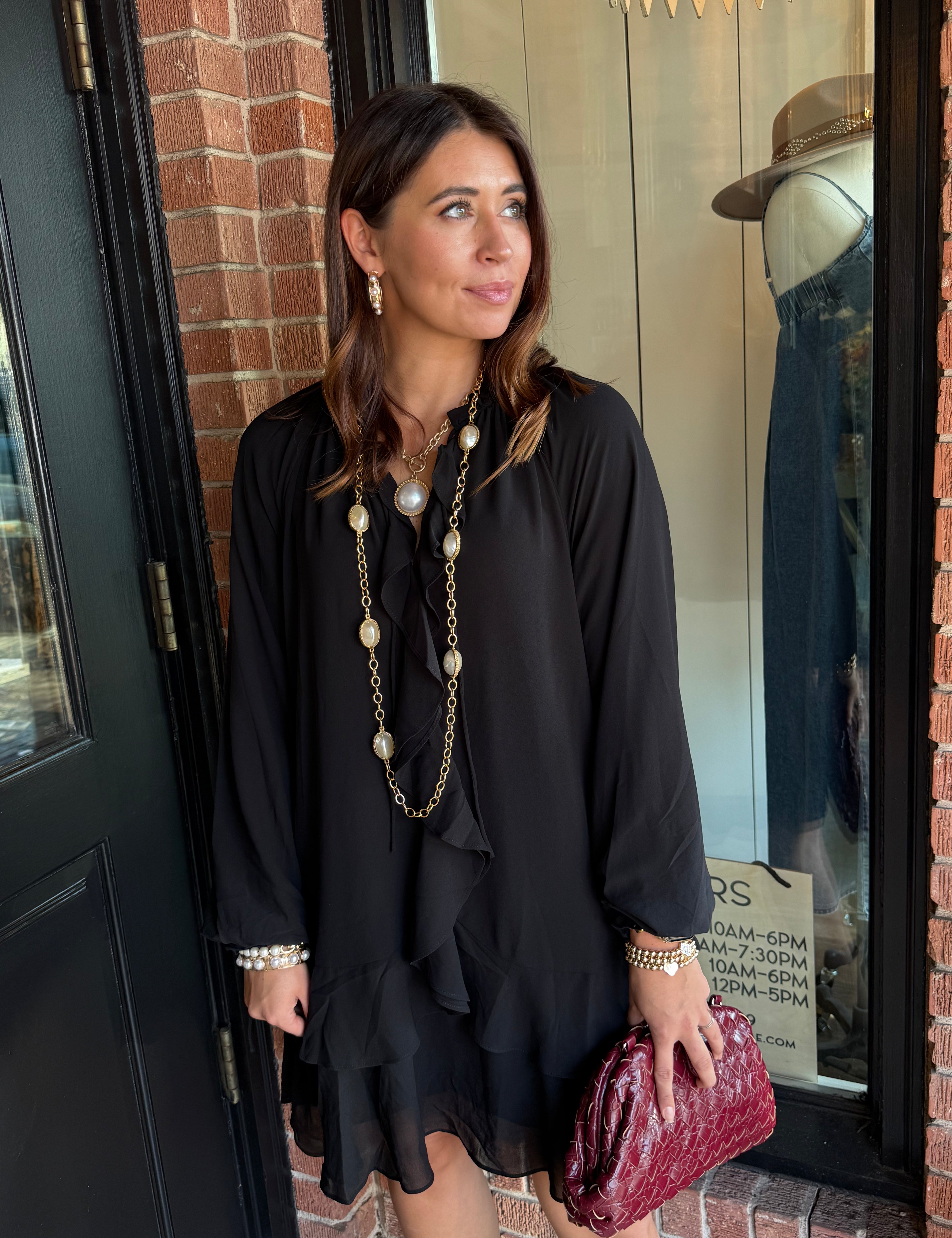 Bryndle Long Sleeve Flutter Dress