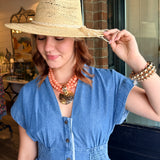 Quincy Embroidered Chambray Midi Dress