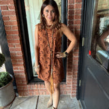 Kyra Flower Suede Dress
