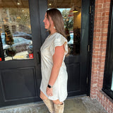 Blake Flutter Sleeve Suede Dress