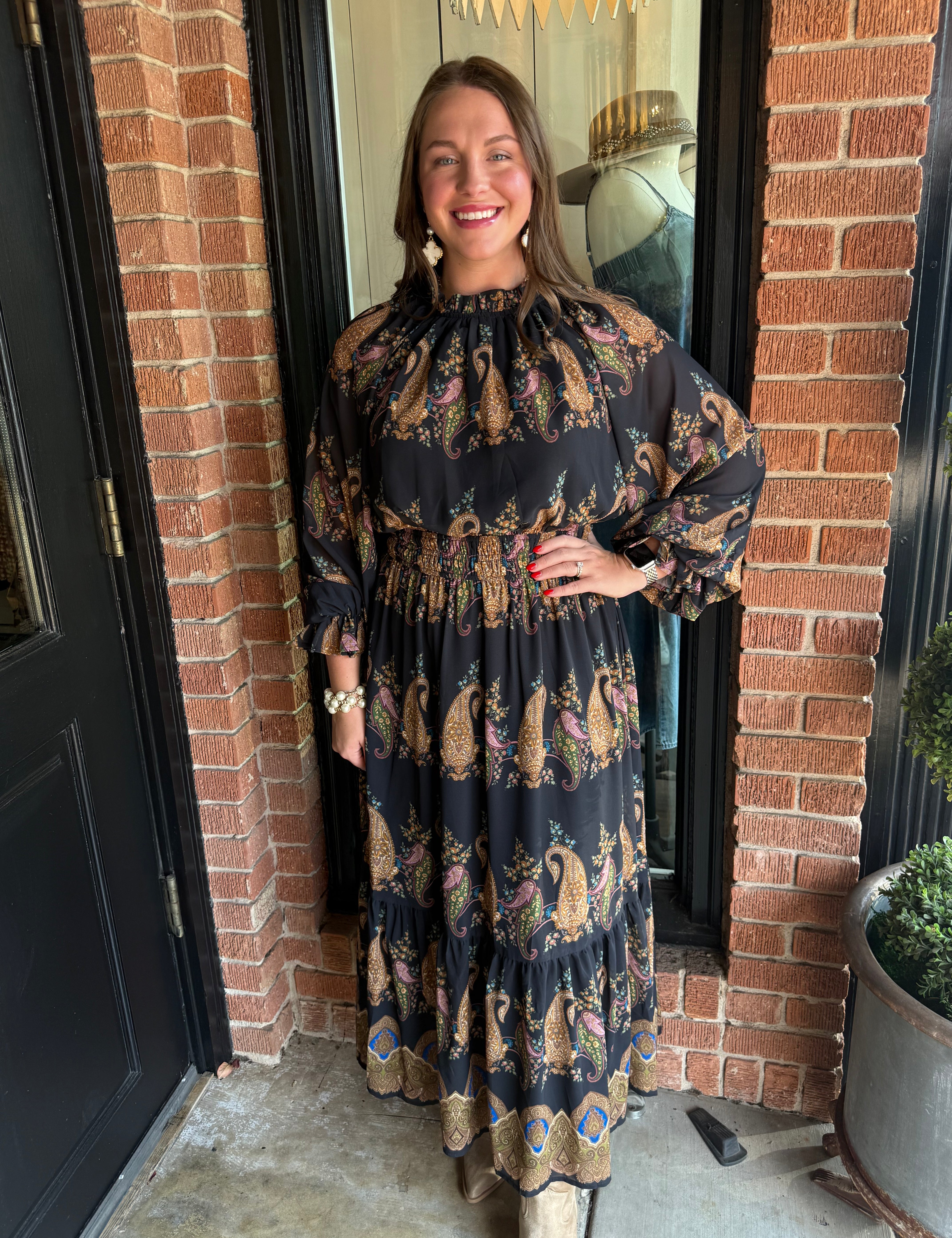 Valerie Paisley Midi Dress