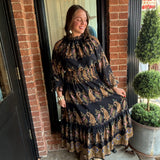 Valerie Paisley Midi Dress