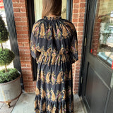 Valerie Paisley Midi Dress