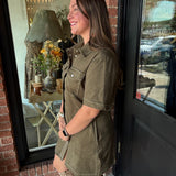 Miranda Short Sleeve Suede Dress