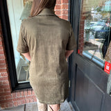 Miranda Short Sleeve Suede Dress