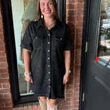 Miranda Short Sleeve Suede Dress